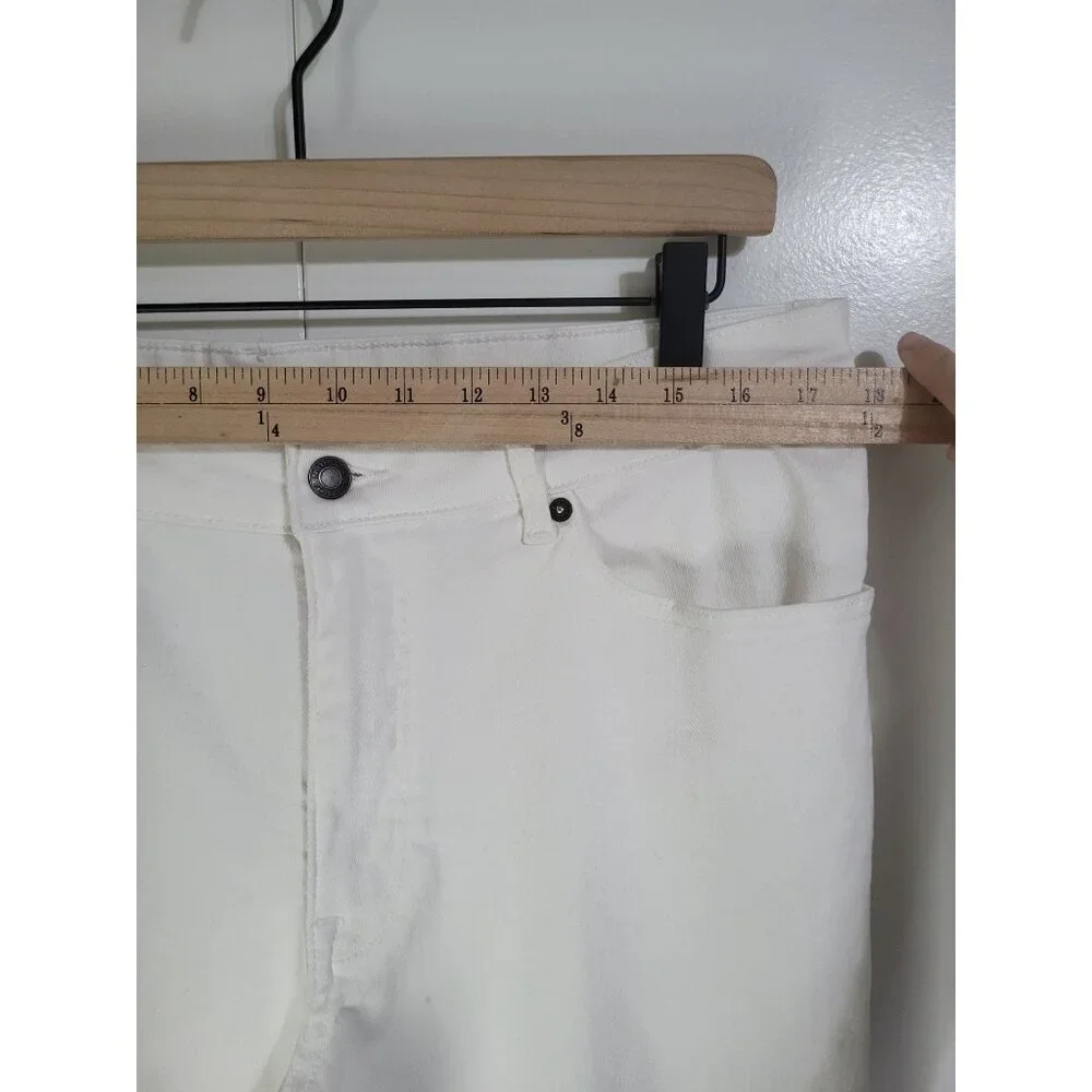 Nautica Women's SZ 16 High Rise White Denim Jeans Cropped Ankle - Picture 4 of 9